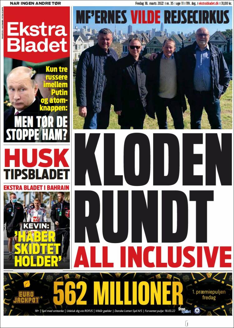 Portada de Ekstra Bladet (Danemark)