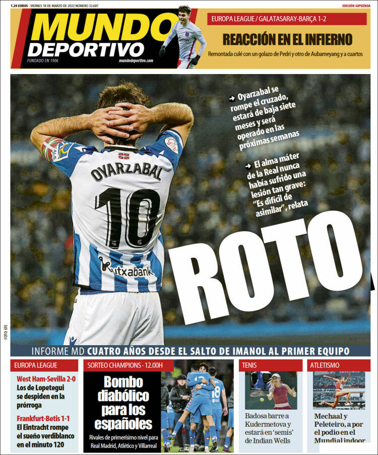 Portada de Mundo Deportivo Gipuzkoa (España)