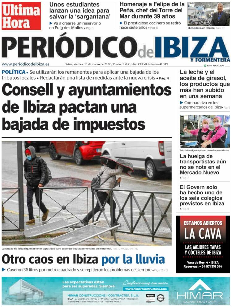 Portada de Periódico de Ibiza (España)