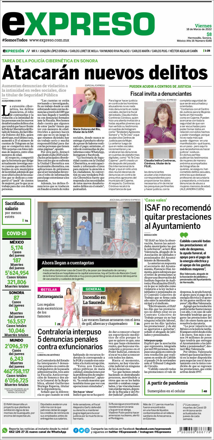 Portada de Expreso (Mexique)