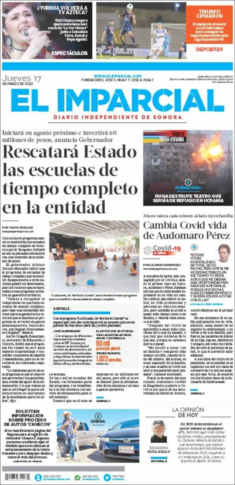 Portada de El Imparcial (Mexique)