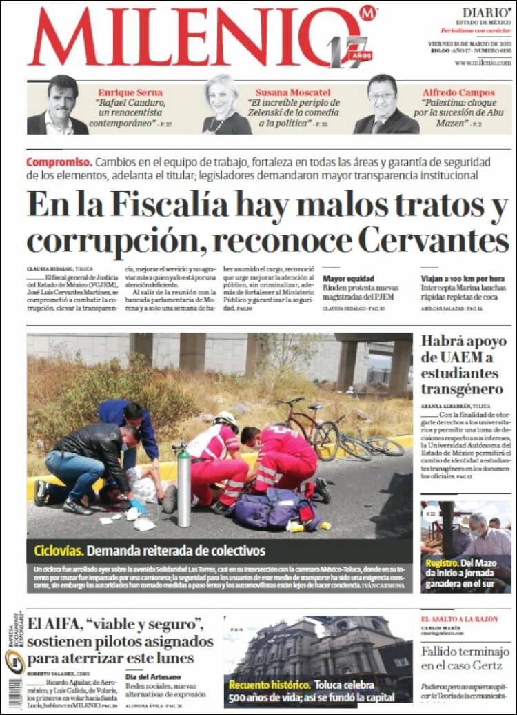 Portada de Milenio - Estado de México (Mexique)