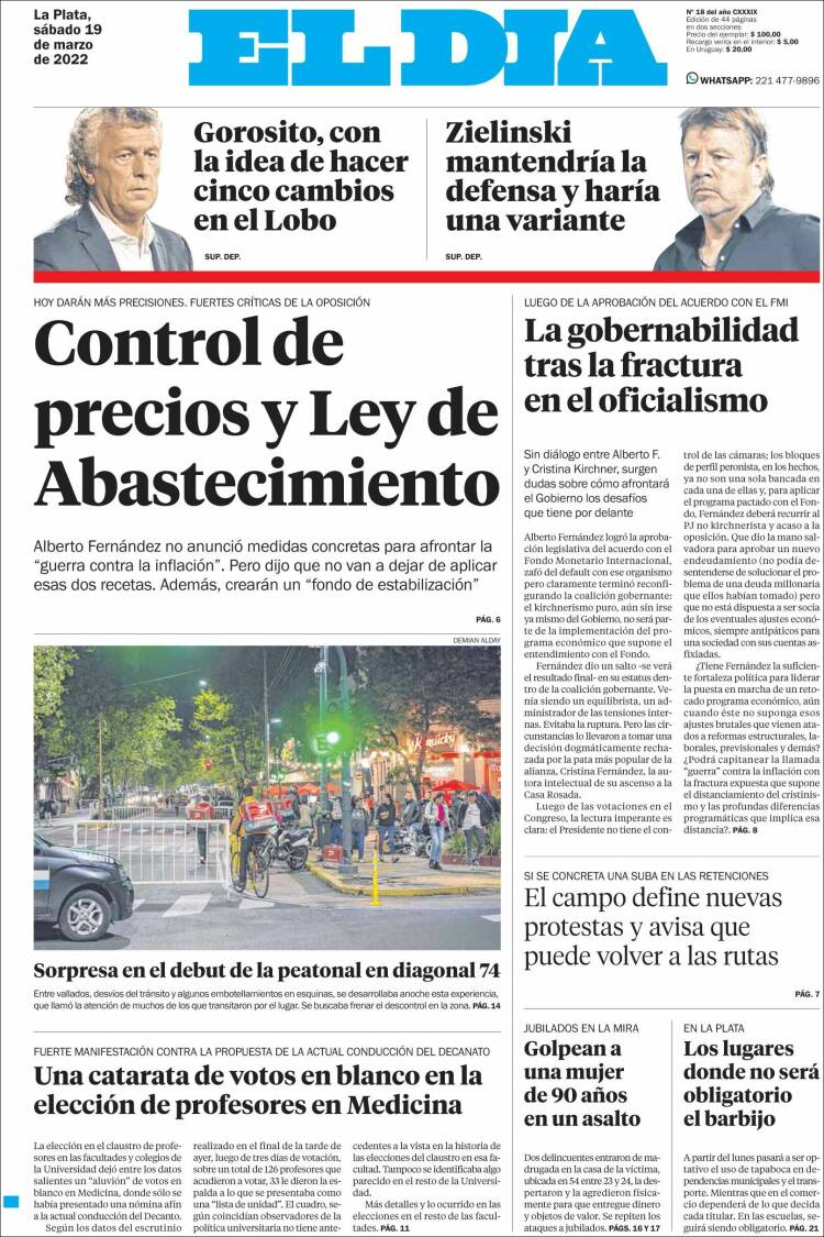 Portada de El Día de la Plata (Argentina)