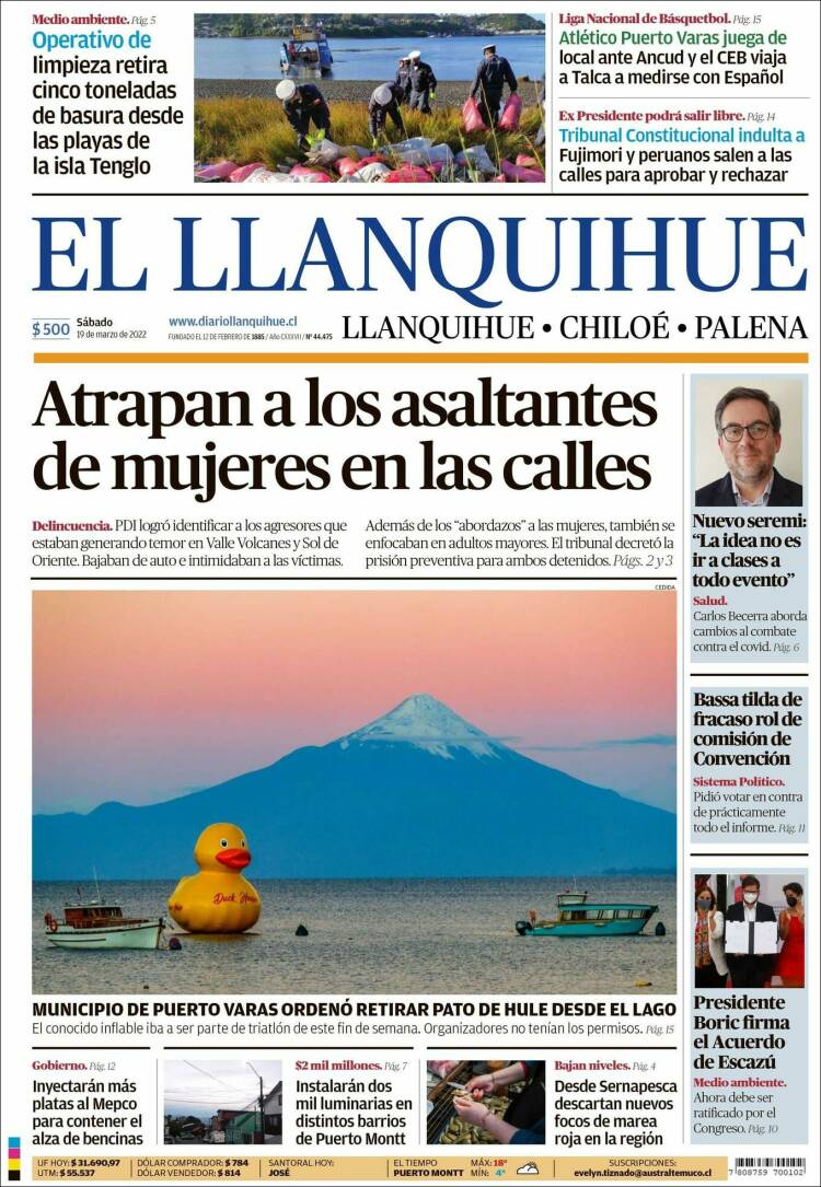 Portada de El Llanquihue (Chile)