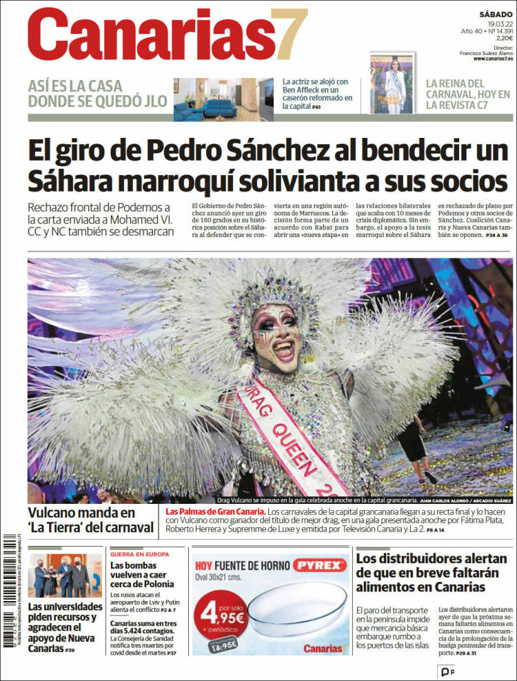 Portada de Canarias 7 (España)