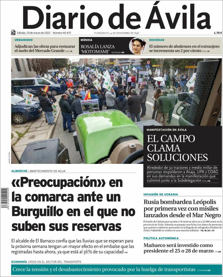 Portada de Diario de Ávila (Espa&ntilde;a)