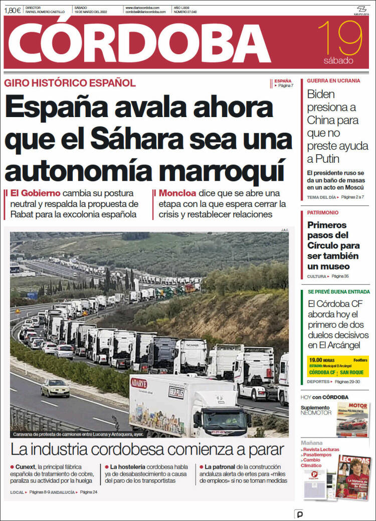 Portada de Diario de Córdoba (Espa&ntilde;a)