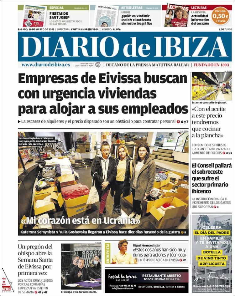 Portada de Diario de Ibiza (Espa&ntilde;a)