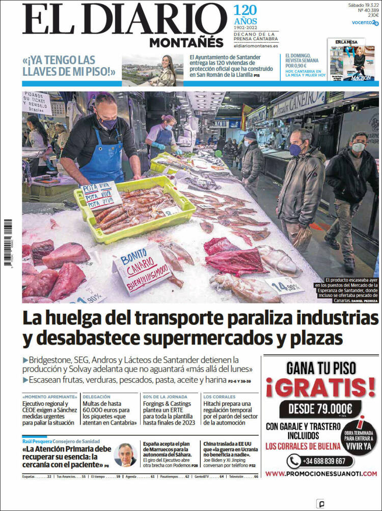 Portada de El Diario Montañés (Espa&ntilde;a)