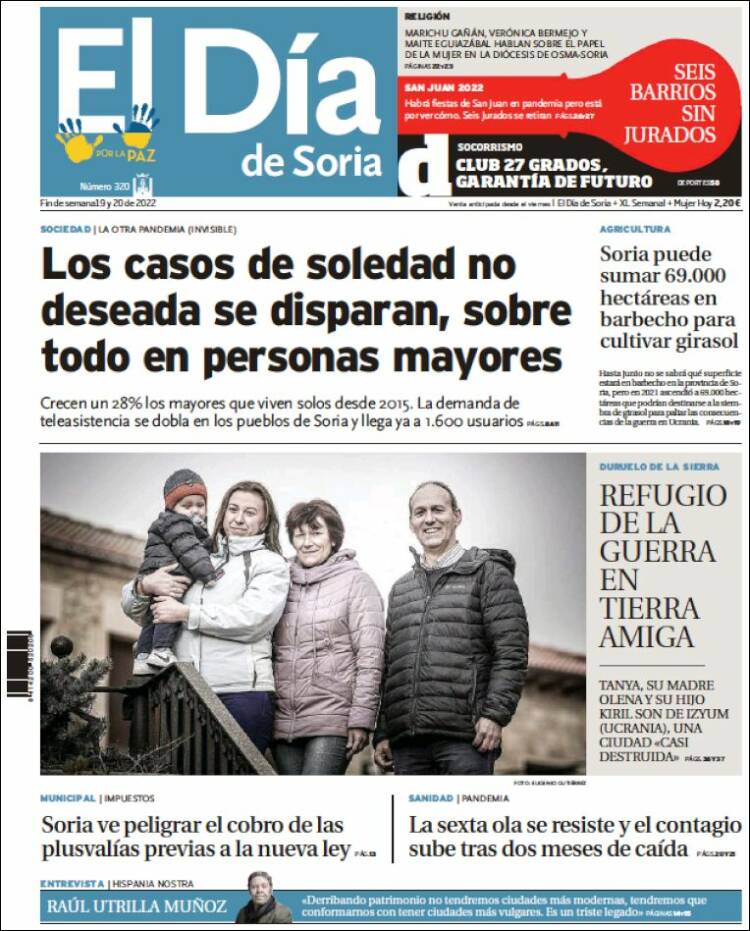 Portada de El Día de Soria (Espa&ntilde;a)