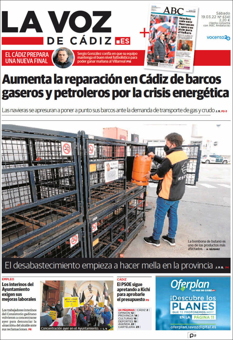 Portada de La Voz de Cádiz (Espa&ntilde;a)