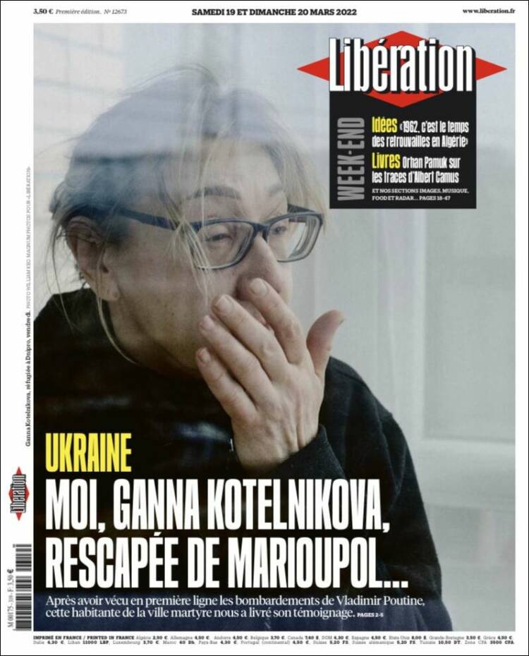 Portada de Libération (Francia)