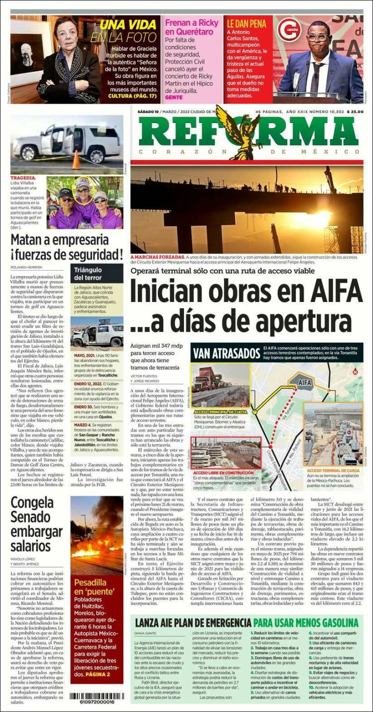 Portada de Reforma (M&eacute;xico)