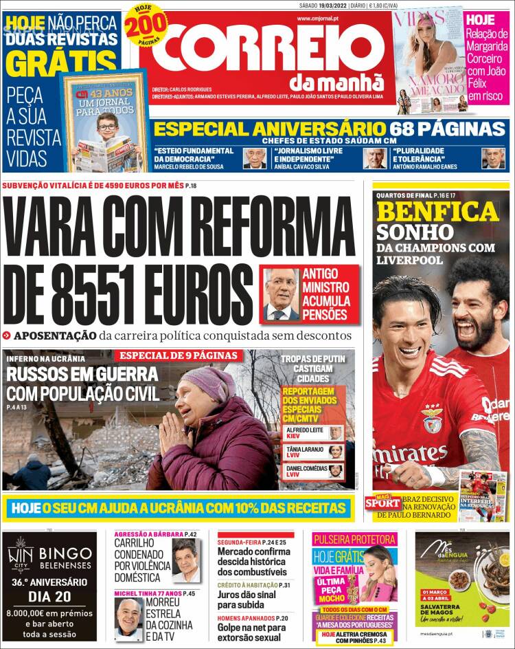 Portada de Correio da Manhã (Portugal)