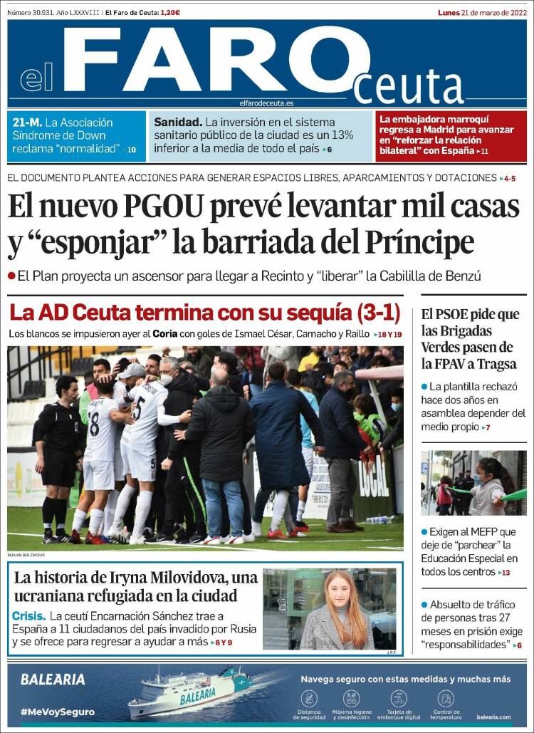 Portada de El Faro de Ceuta (Espa&ntilde;a)