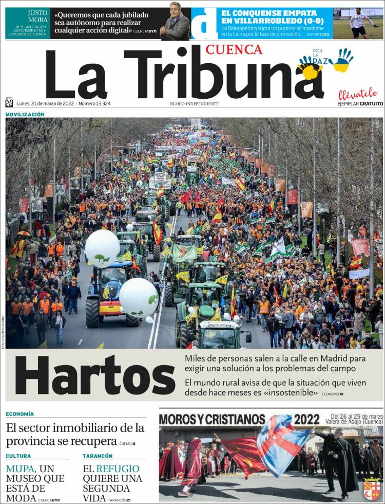 Portada de La Tribuna de Cuenca (Espa&ntilde;a)
