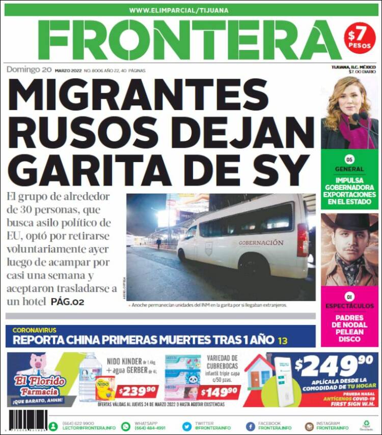 Portada de Frontera (México)