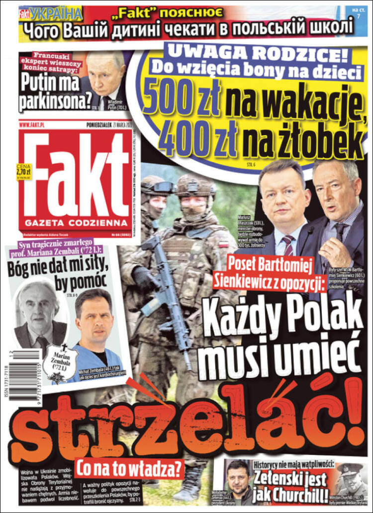 Portada de Fakt (Polonia)