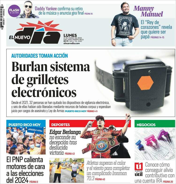 Portada de El Nuevo Día (Puerto Rico)