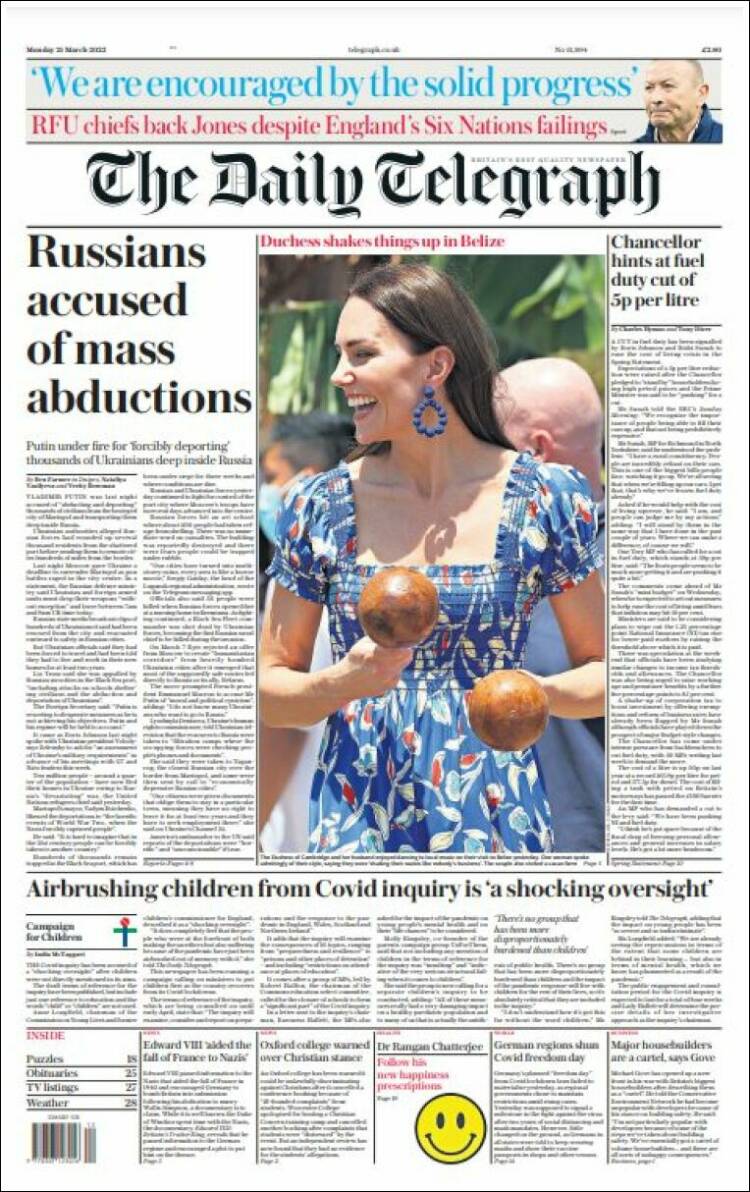 Portada de Daily Telegraph (United Kingdom)