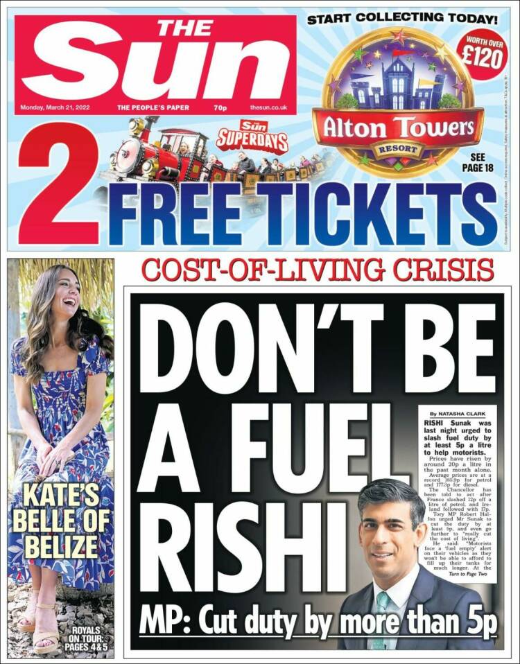 Portada de The Sun (United Kingdom)