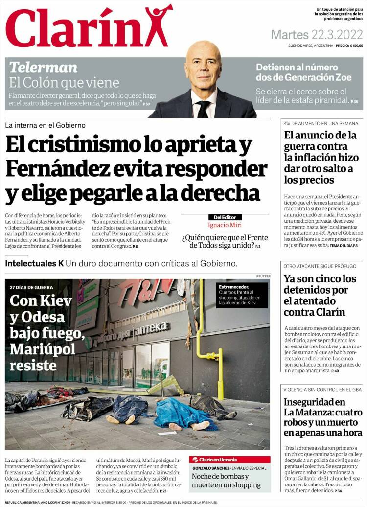 Portada de Clarín (Argentina)