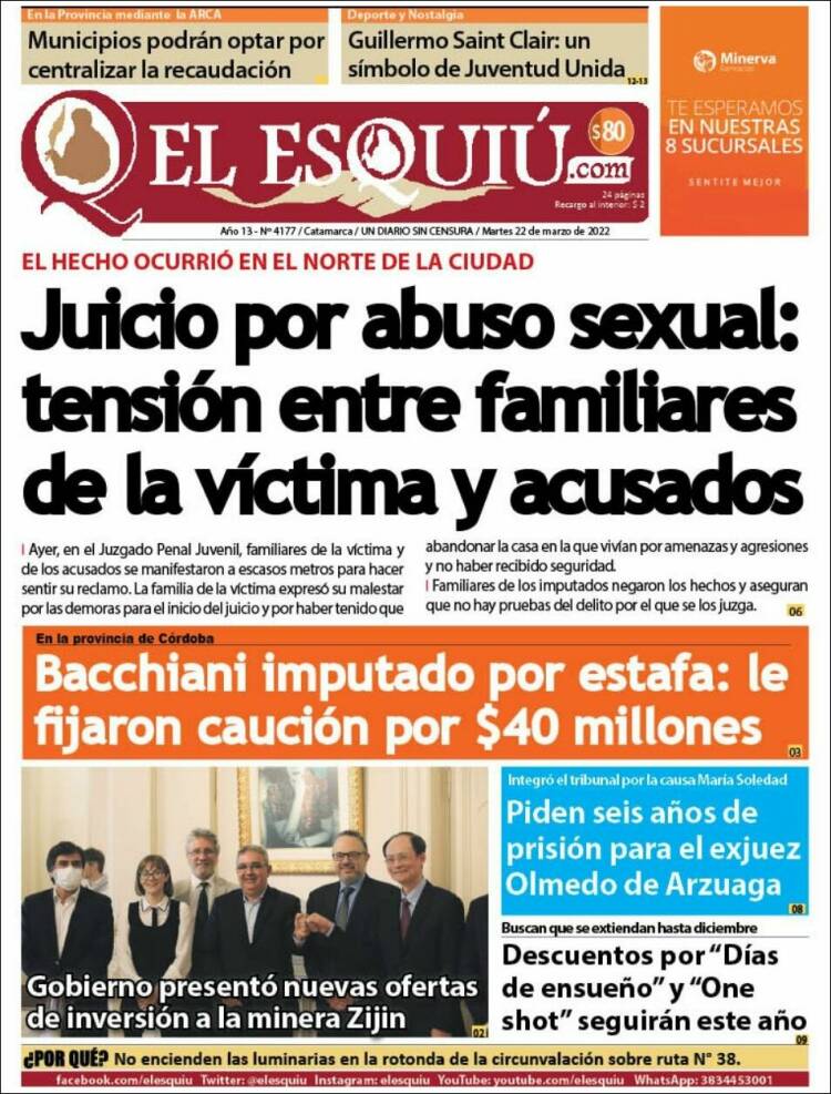 Portada de El Esquiu (Argentina)