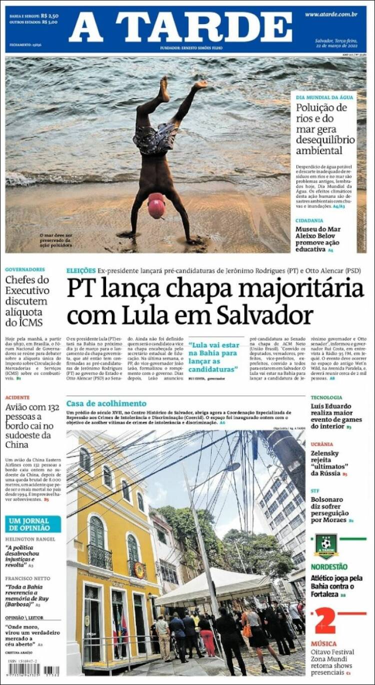 Portada de Diário A Tarde (Brasil)