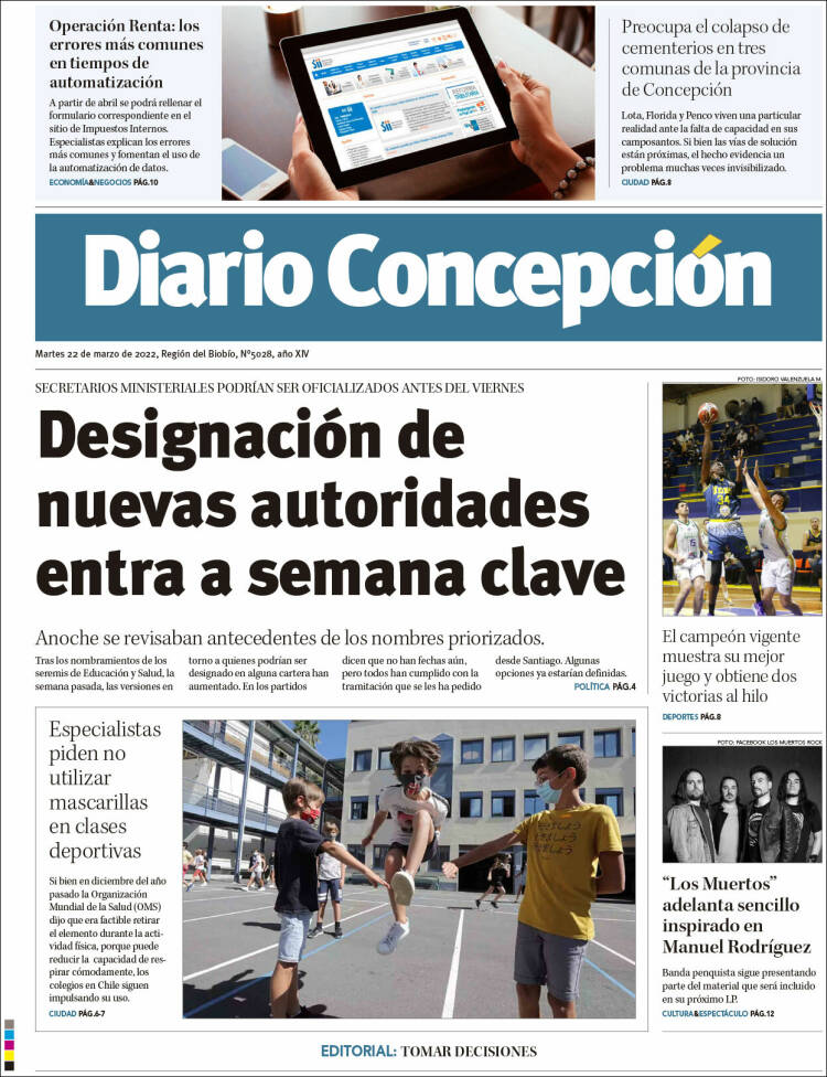 Portada de Diario de Concepción (Chile)