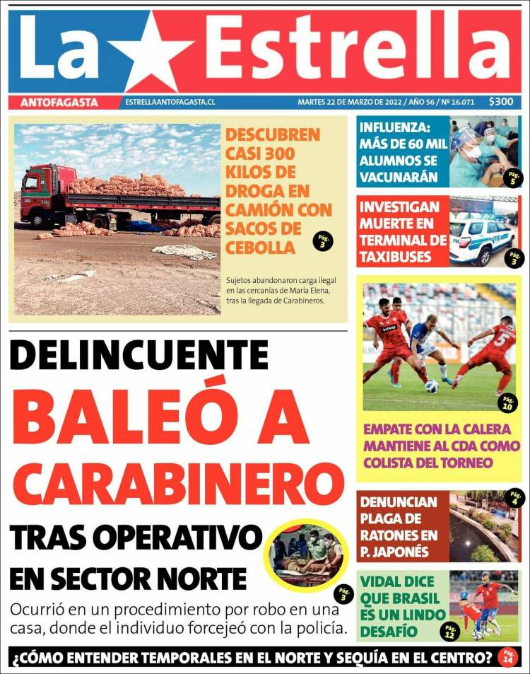 Portada de La Estrella del Norte (Chile)