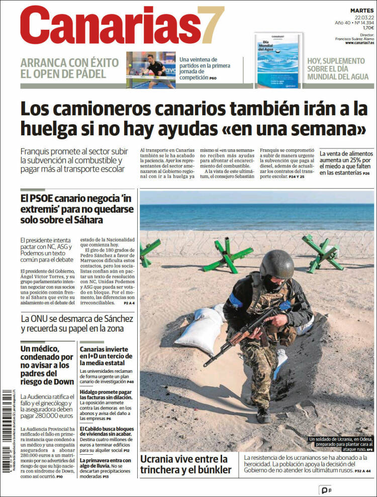 Portada de Canarias 7 (España)