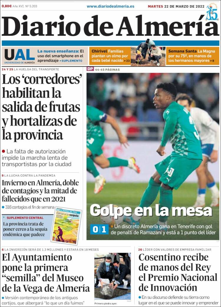 Portada de Diario de Almería (España)