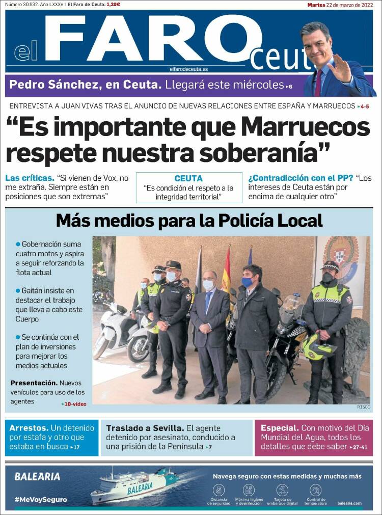 Portada de El Faro de Ceuta (España)