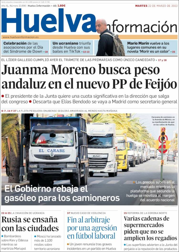 Portada de Huelva Información (España)