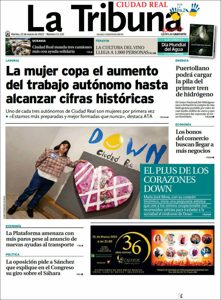 Portada de La Tribuna de Ciudad Real (España)