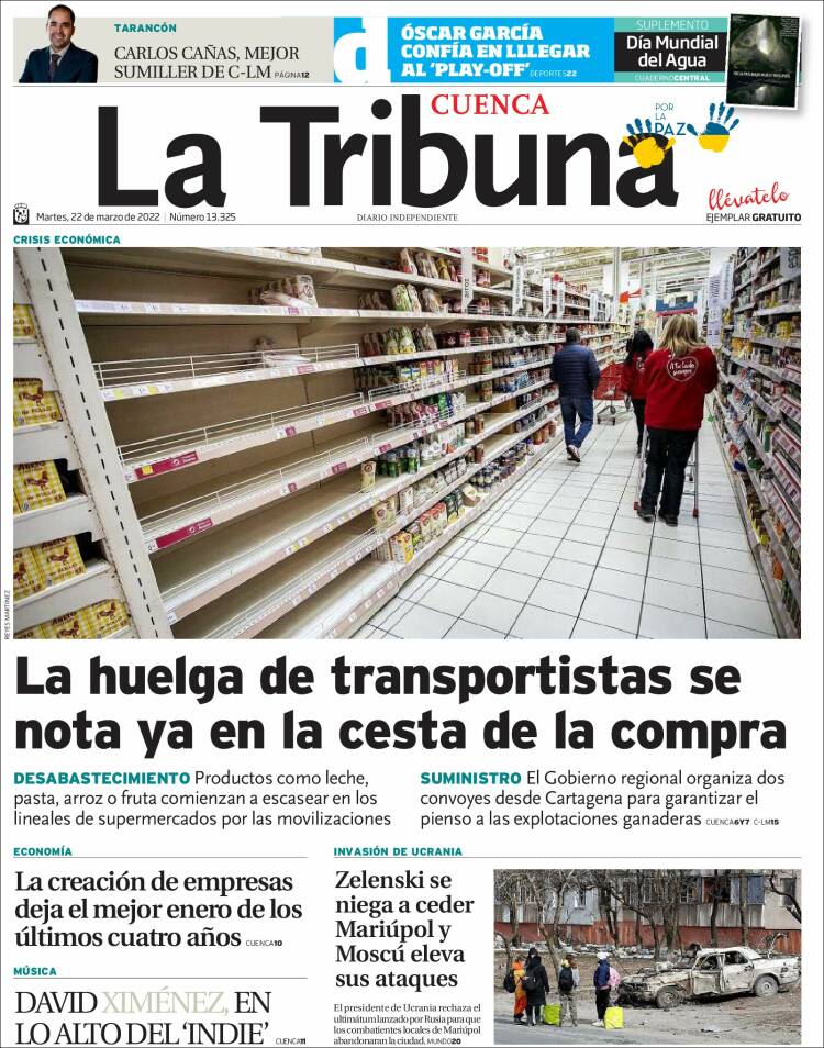 Portada de La Tribuna de Cuenca (España)