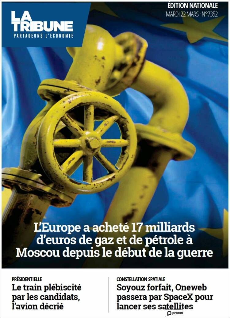 Portada de La Tribune (Francia)