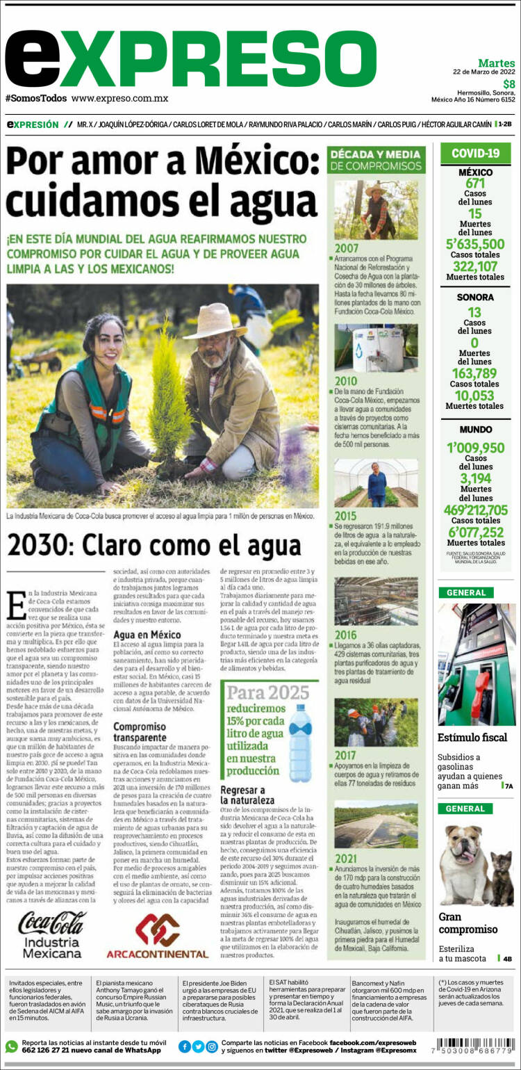 Portada de Expreso (M&eacute;xico)