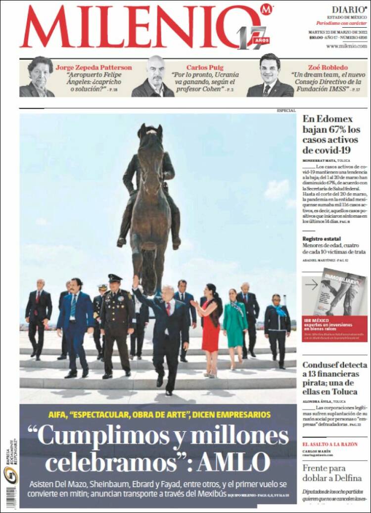 Portada de Milenio - Estado de México (M&eacute;xico)