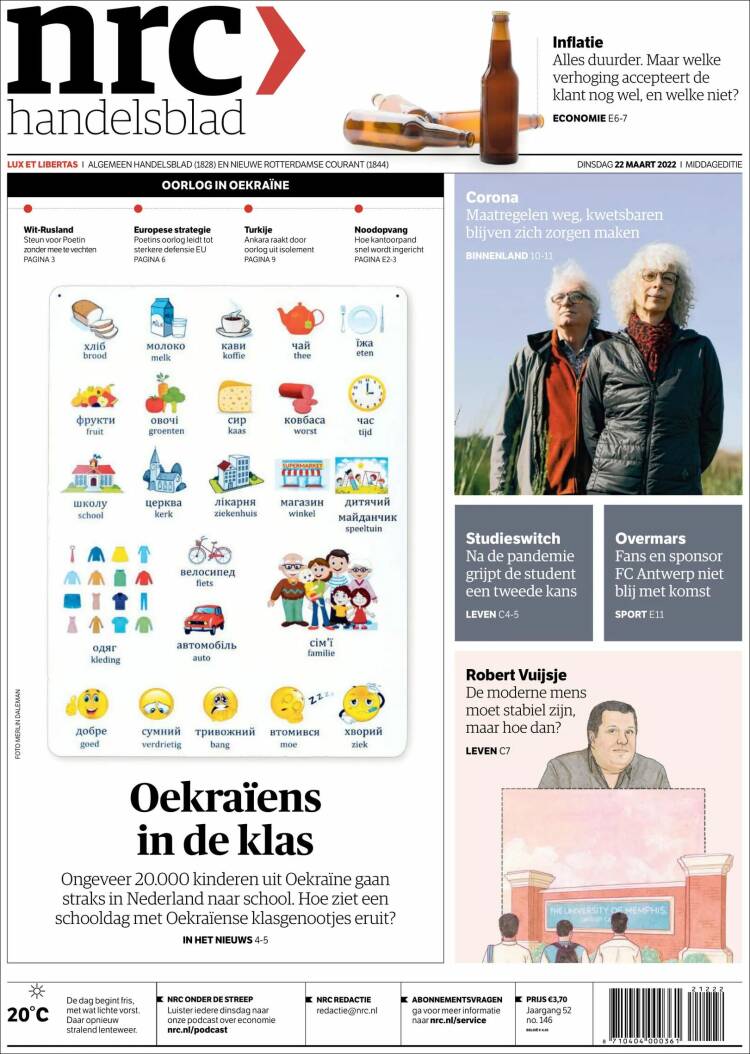 Portada de NRC Handelsblad (Pa&iacute;ses Bajos)