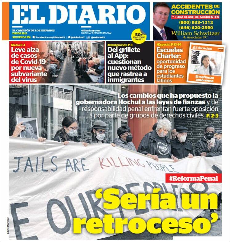 Portada de El Diario NY (USA)