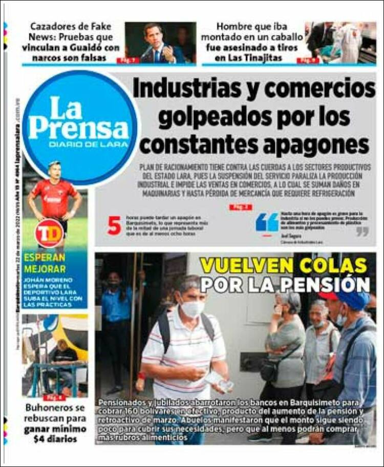 Portada de La Prensa de Lara (Venezuela)