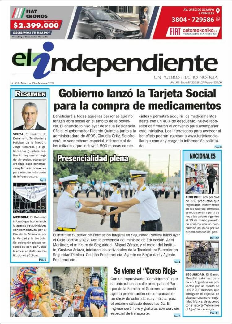 Portada de El Independiente (Argentina)