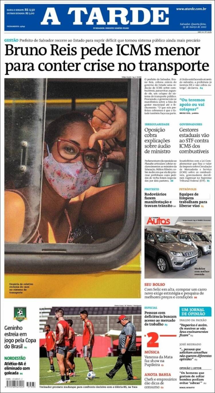 Portada de Diário A Tarde (Brasil)