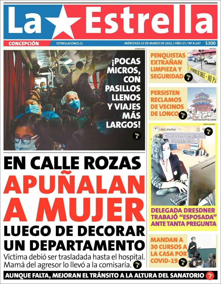 Portada de La Estrella de Concepción (Chile)