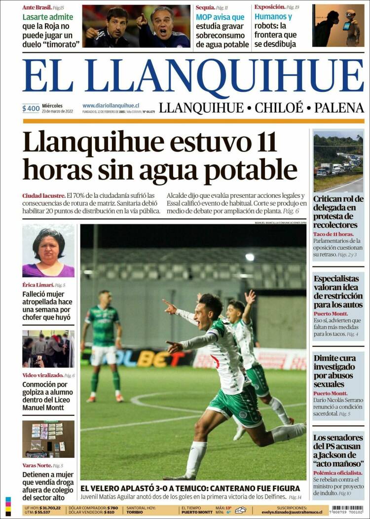 Portada de El Llanquihue (Chile)