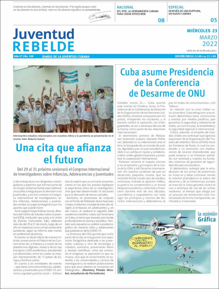Portada de Juventud Rebelde (Cuba)