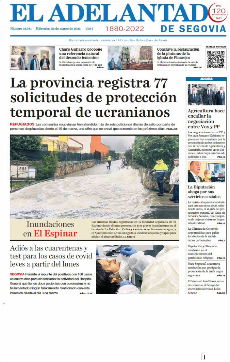 Portada de El Adelantado de Segovia (Spain)