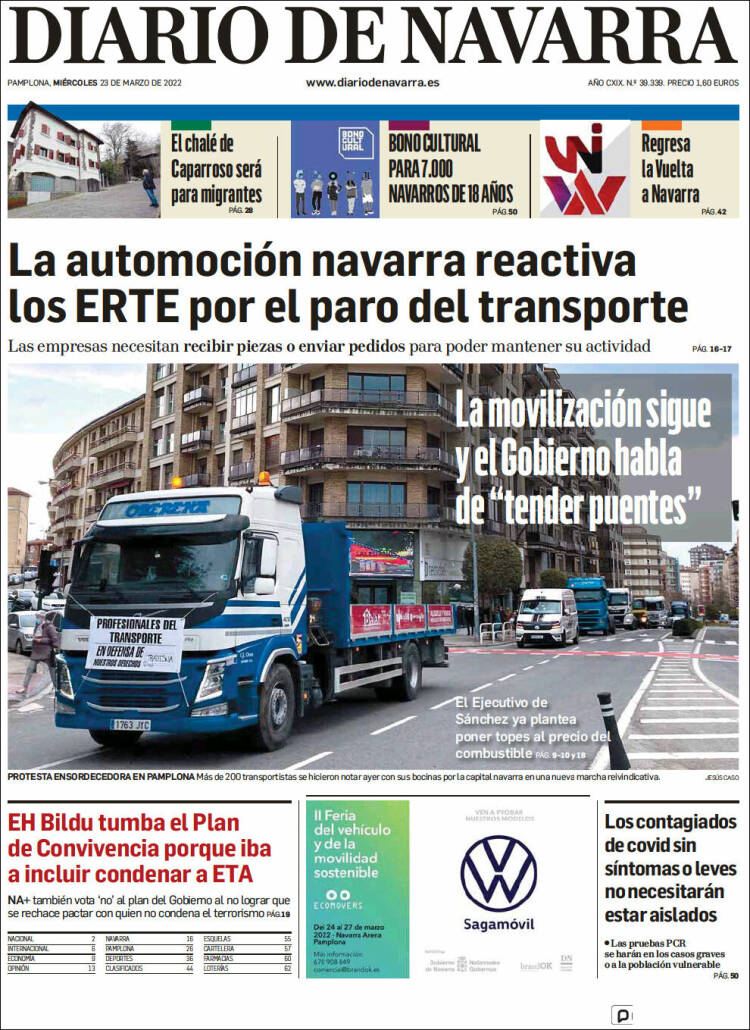 Portada de Diario de Navarra (Spain)
