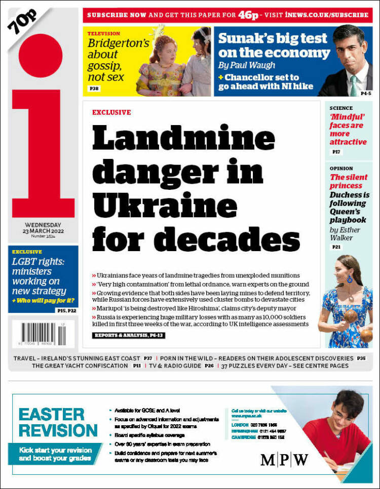 Portada de The i (United Kingdom)
